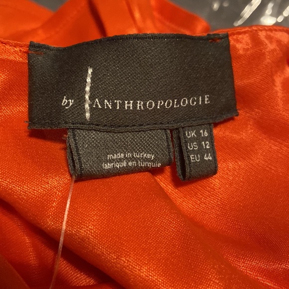 ANTHROPOLOGIE MINI SLIP DRESS ORANGE CUTOUT SIZE 12 - Picture 10 of 13